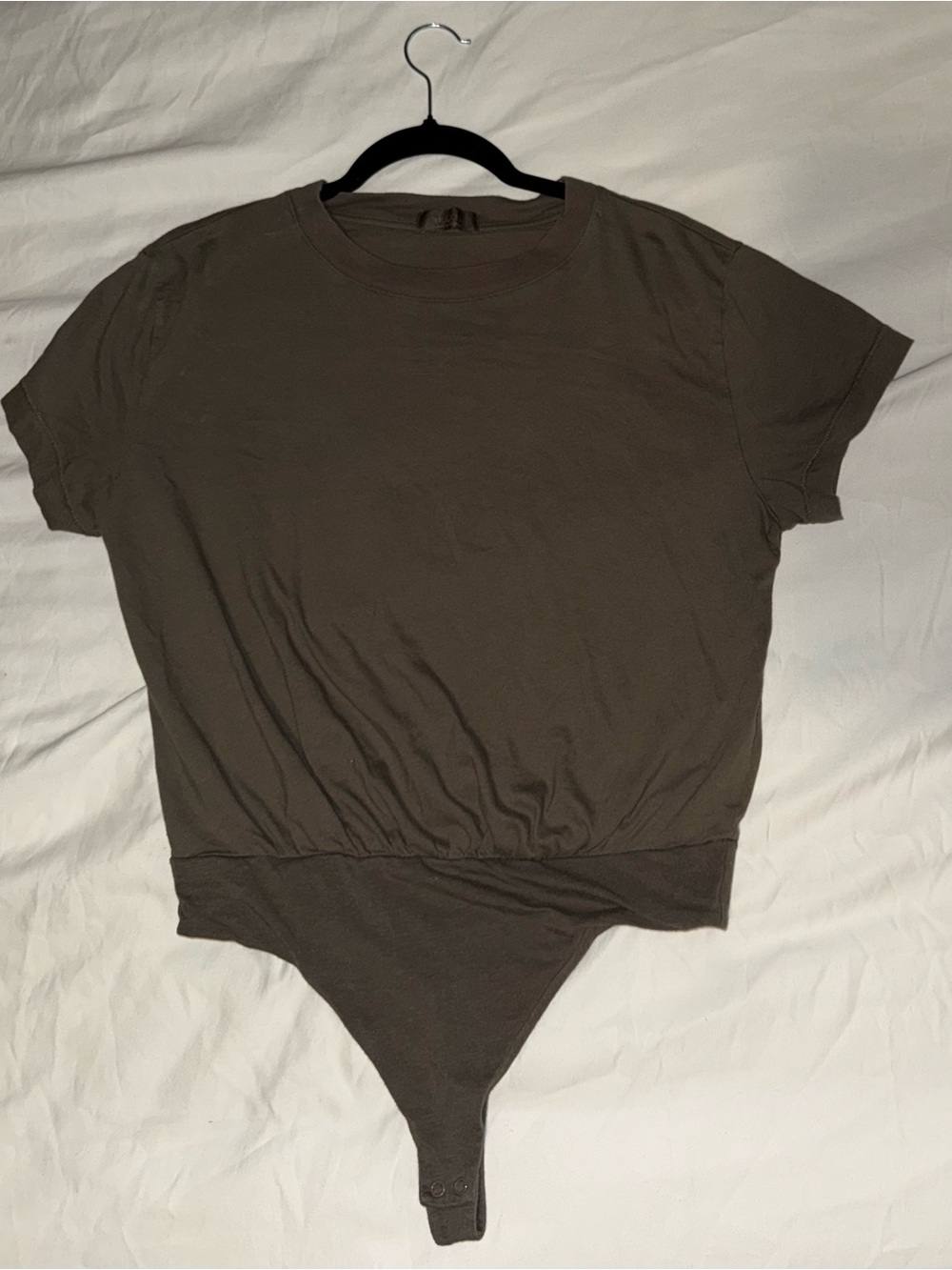 nuuds Olive Green Short Sleeve Crew Neck Bodysuit